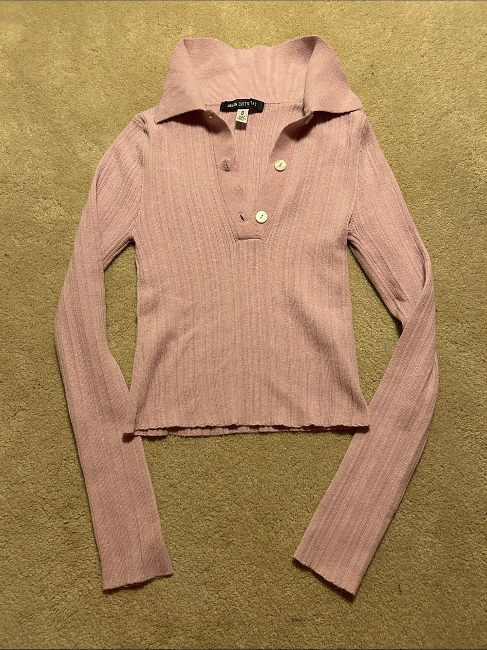 Urban Outfitters Light Purple Ribbed Polo Knit Top
